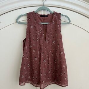 Abercrombie Plum Floral Ruffle Blouse